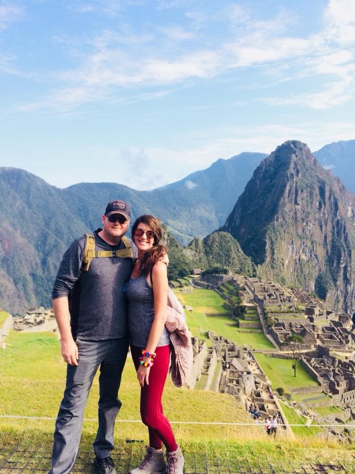 Couple posing at Machu Picchu