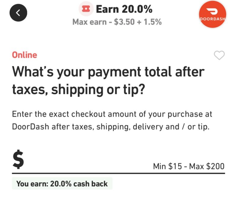 Screenshot of Fluz app purchase for DoorDash Discounts