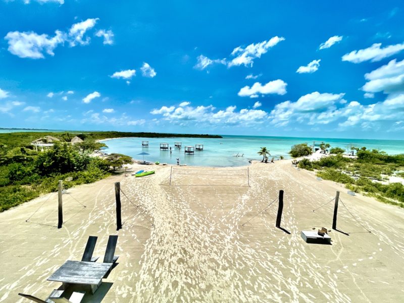 View of beach from upper deck