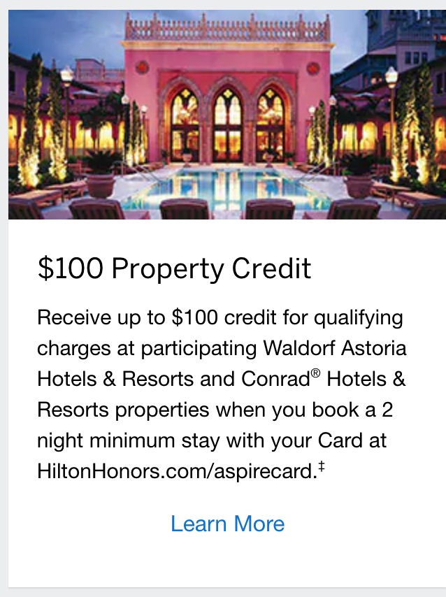 Hilton Honors $100 Resort Property Credit