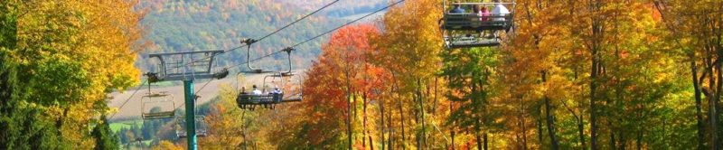 fall views from a chairlift