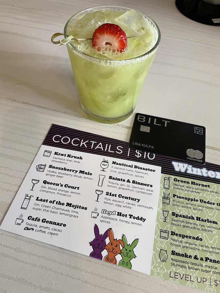 Bilt Rewards Card with Cocktail