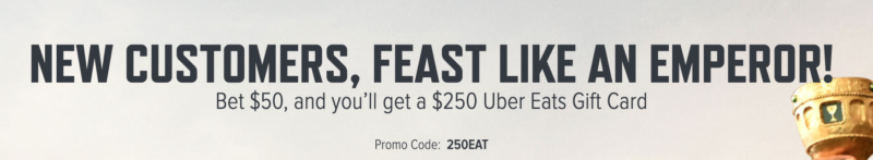 Easy $250 Uber Eats Giftcard ~ Caesars Sportsbook Promo - Basic